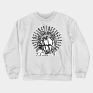 Caravel boat under the sun's rays Crewneck Sweatshirt